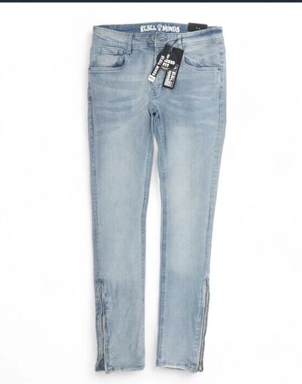 Rebel Minds Men’s Pink Jeans Skinny Fit, Size 32 X 35